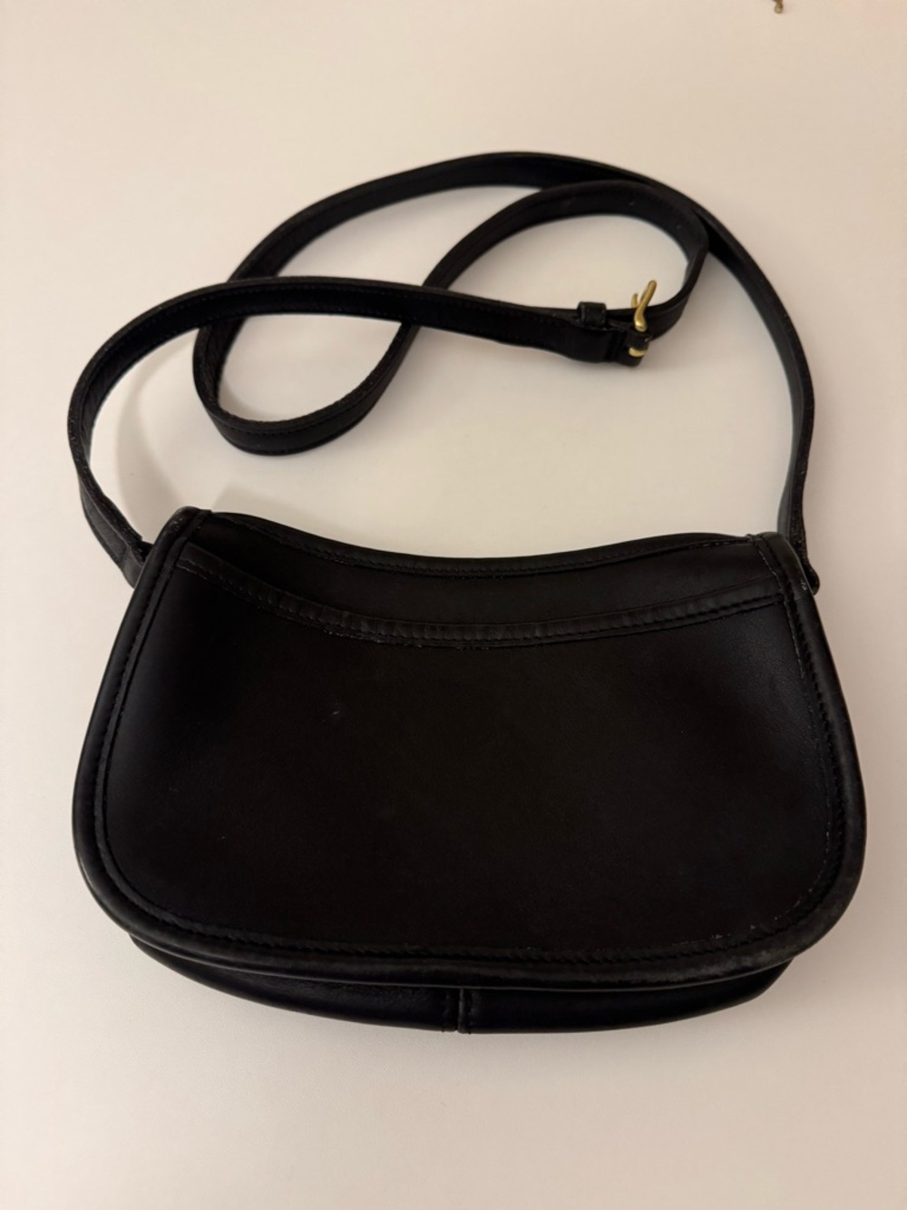 Vintage Coach Black Leather Bag